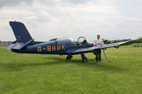 G-BHWK @ X5FB - Refuelling Morane-Saulnier MS-880B Rallye Club at Fishburn Airfield, June 2012. - by Malcolm Clarke