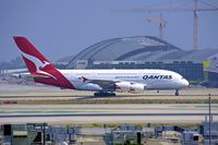 VH-OQB @ KLAX - Qantas A380 taxiing to Gate 101 to the Tom Bradley Terminal. - by speedbrds