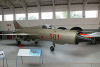 501 @ EGSU - ex Hungarian Air Force MiG-21PF, displayed in Hangar 4 at the IWM Duxford - by Chris Hall