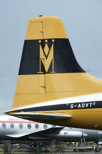 G-AOVT @ EGSU - Monarch Airlines original livery - by Chris Hall