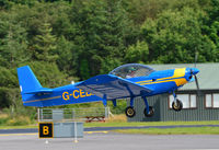 G-CEBA @ EGEO - Leaving Oban Airport (North Connel). - by Jonathan Allen