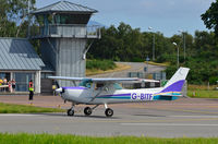 G-BITF @ EGEO - Moving past the control tower at Oban Airport. - by Jonathan Allen