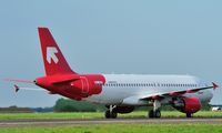 9H-AEF @ EGSH - Arriving at Norwich on Air Malta flight still showing most of OLT colour scheme. - by keithnewsome