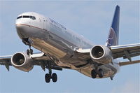 N73445 @ KORD - United Boeing 737-924ER, UAL1501 arriving from Houston Bush/KIAH, RWY 28 approach KORD. - by Mark Kalfas