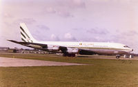 3X-GAZ @ STN - Boeing 707-351C of Air Guinee seen at Stansted in April 1980. - by Peter Nicholson