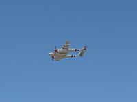 N7723C @ CMA - 1944 Lockheed P38L LIGHTNING 'Honey Bunny', one Allison V-1710-111 and one Allison V-1710-113 counter-rotating 1,475 hp each, overflight 26 - by Doug Robertson