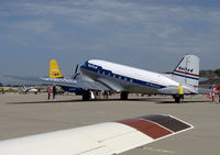 N814CL @ CMA - Clay Lacy's 1945 Douglas DC-3C in livery of United Airlines, two P&W R-1820-92 radials 1,200 Hp each - by Doug Robertson