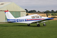 G-AYKW @ X5FB - Piper PA-28-140 Cherokee warms up for a local flight at Fishburn Airfield UK, September 2012. - by Malcolm Clarke