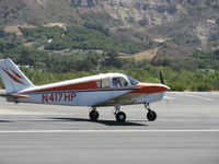 N417HP @ SZP - 1964 Piper PA-28-140 CHEROKEE, Lycoming O-320-E2A 150 Hp, landing roll Rwy 22 - by Doug Robertson