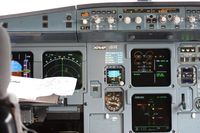 N744P @ DTW - Cockpit of N744P USAirways A319