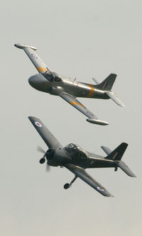 G-BWDS @ EGTH - 45. Piston and Jet Provost together at Shuttleworth Autumn Air Show, October, 2012 - by Eric.Fishwick