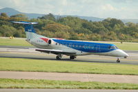 G-RJXP @ EGCC - BMI Embraer EMB-135ER taxiing at Manchester Airport. - by David Burrell