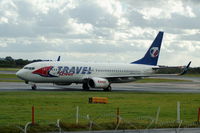 OK-TVF @ EGCC - Travel Service Boeing 737 OK-TVF taxxing at Manchester Airport. - by David Burrell