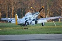 N151HR @ I74 - Dawn in the grass at Urbana, Ohio.  B-25 Gathering and Doolittle Reunion. - by Bob Simmermon