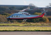 G-PACO @ EGFH - Visiting helicopter departing Runway 10. - by Roger Winser