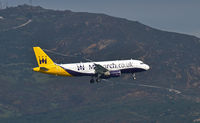 G-OZBK @ LXGB - Monarch Airbus A320 on approach to Gibraltar airport. - by Jonathan Allen