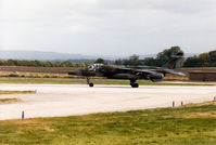XX752 @ EGQS - Jaguar GR.1A of 6 Squadron at RAF Coltishall preparing for take-off on Runway 05 at RAF Lossiemouth in September 1993 - by Peter Nicholson