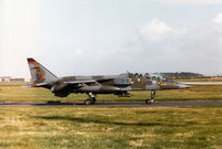 XX146 @ EGQS - Another view of the 16 [Reserve] Squadron Jaguar taxying to the active runway at RAF Lossiemouth in September 1993. - by Peter Nicholson