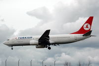 TC-JFM @ ESSA - Turkish Airlines 737-800 landing at Stockholm Arlanda. Note: no winglets yet. - by Henk van Capelle
