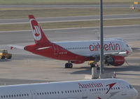 OE-LOB @ LOWW - Air Berlin/Niki Airbus A319, sorry for the obstacle - by Thomas Ranner