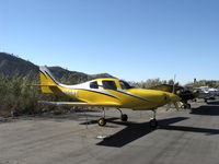 N94PT @ SZP - 2006 Tackabury LANCAIR IV 'Screaming Yellow Zonker', Continental TSIO-550 350 Hp, 3-blade CS prop, retractable gear, Light Speed Engr. Plasma Ignition, dual side-stick controls, all glass panel, speed brakes - by Doug Robertson