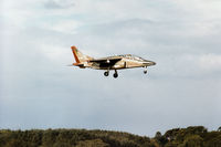 AT15 @ EGQS - Belgian Air Force Alpha Jet of 9 Wing on final approach to RAF Lossiemouth in September 1993. - by Peter Nicholson