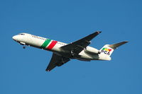 CS-TPE @ EGCC - CS-TPE Portugalia Airlines Fokker 100 on approach to Manchester Airport. - by David Burrell