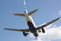 N630JB @ KSRQ - JetBlue Flight 1187 Honk If You Like Blue (N630JB) arrives at Sarasota-Bradenton International Airport following a flight from Boston-Logan International Airport - by Jim Donten