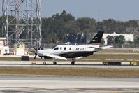 N850XX @ KSRQ - Socata TBM-850 (N850XX) arrives at Sarasota-Bradenton International Airport following a flight from Dekalb-Peachtree Airport - by Jim Donten