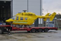 G-OEMT @ EGSH - Former  Air Ambulance loaded onto a trailer awaiting to depart by road from Norwich. - by Graham Reeve