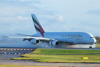 A6-EEB @ EGCC - Emirates A380 A6-EEB making its first visit to Manchester - by Chris Hall