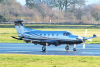 M-DAVE @ EGCC - Manx registered PC-12 arriving at Manchester - by Chris Hall
