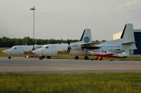 SE-LTS @ ESKN - Two Fokker 50s of SweFly, SE-LTS and SE-LTR, parked at Nyköping Skavsta airport, Sweden, together with a German Bölkow Bö-207. - by Henk van Capelle
