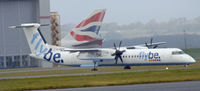 G-KKEV @ EGFF - Landed 1137, CS Jersey 35A from Belfast City, Thanks to S.W.A.G. Tail in background belongs to BA 747 G-CIVZ. - by Derek Flewin