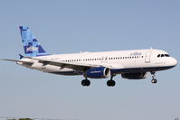 N607JB @ KSRQ - JetBlue Flight 1187 Beantown Blue (N607JB) arrives at Sarasota-Bradenton International Airport following a flight at Boston-Logan International Airport - by Jim Donten