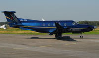 HB-FOI @ EGLK - Air Engiadina PC-12 taxiing for departure from Blackbushe on 19th September 2008 - by Michael J Duffield