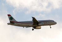 F-OMRO @ EGLL - Airbus A320-232 [4296] (Middle East Airlines) Home~G 02/11/2012. Taken on approach to 27L. - by Ray Barber