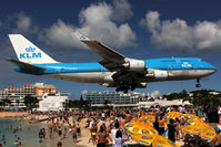 PH-BFL @ SXM - Over famous Maho Beach - by Wolfgang Zilske