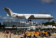 PJ-DAC @ SXM - Over famous Maho Beach - by Wolfgang Zilske