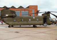 D-665 @ MHZ - CH-47D Chinook, callsign Delta 665, of the Royal Netherlands Air Force's 298 Squadron on display at the 1997 RAF Mildenhall Air Fete. - by Peter Nicholson