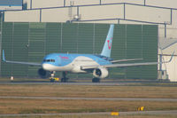 G-OOBA @ EGCC - in Thomson's new Dynamic Wave colour scheme - by Chris Hall