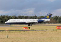 9A-BTD @ EGPH - Sun Adria,F100 Arrives at EDI On a rugby charter flight - by Mike stanners