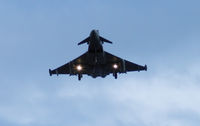 UNKNOWN @ EGQL - a 6sqn Typhoon FGR.4 On finals for runway 27 - by Mike stanners