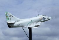 142922 - Douglas A-4B Skyhawk on a pole outside the Tillamook Air Museum, Tillamook OR - by Ingo Warnecke