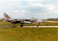 XZ356 @ EGQS - Jaguar GR.1A of 6 Squadron at RAF Coltishall taxying to the active runway at RAF Lossiemouth in the Summer of 1997. - by Peter Nicholson