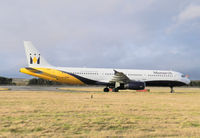 G-OZBI @ EGPH - Monarch A321 Arrives at EDI On a rugby charter flight - by Mike stanners