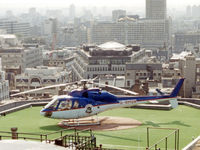 G-RMGN - Helicopter Operated by Maxwell Communications on behalf of Robert Maxwell - picture taken on top of building in New Fetter Lane, London - by Garry Lakin