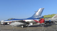 686 @ EGQL - 132 wing F-16A In the static display at Leuchars airshow carrying 2x 370 gal wing tanks & a centre line tank - by Mike stanners