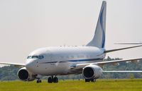 HL7759 @ EGSS - Samsungs BBJ parked at STN during opening of the London 2012 Olympics - by FerryPNL