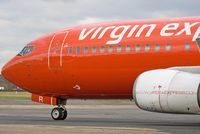 OO-VBR @ EGHH - Virgin Express. Arriving to be repainted in Brussels Airlines colours. - by Howard J Curtis